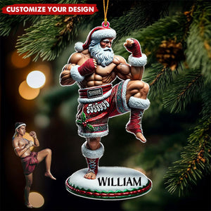 Custom Name Muay Thai - Personalized Acrylic Christmas Ornament