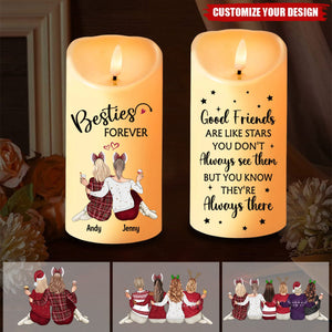 Our Friendship Is Endless Personalized LED Candle, Christmas Gift For Best Friends, BFF, Sisters