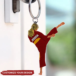 Taekwondo Uniform - Personalized Acrylic Keychain, Gift For Taekwondo Lover