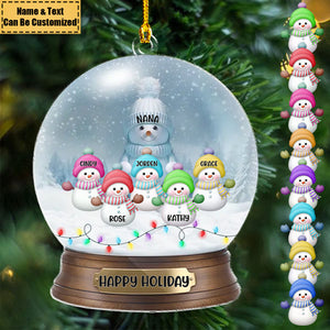 Our Grandkids, Grandma Snowman Christmas Personalized Acrylic Ornament, Gift For Grandma