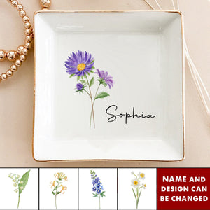 Friends Are Flowers That Never Fade - Bestie Personalized Jewelry Dish