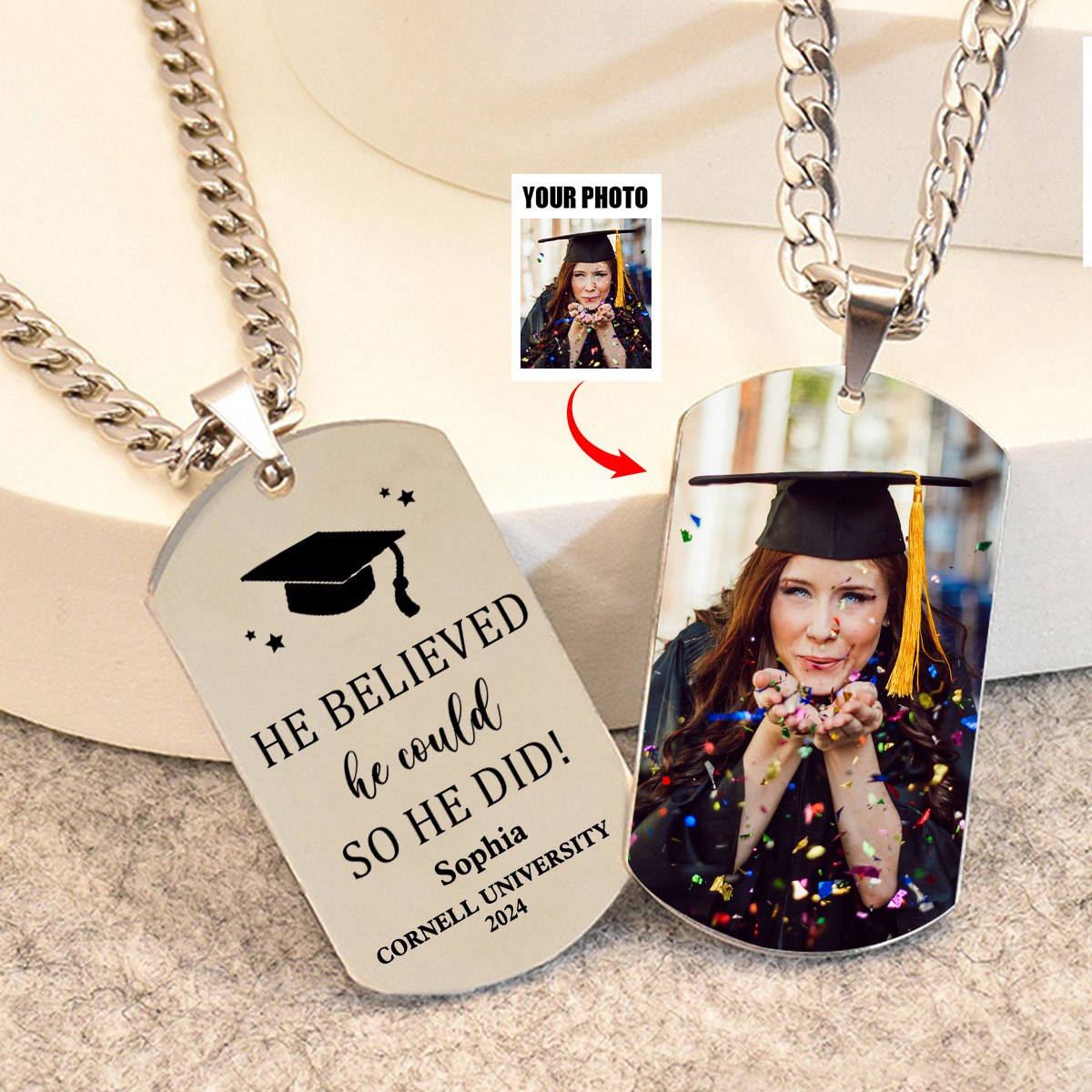 Graduation Gift I Wish You The Strength - Personalized Photo Necklace