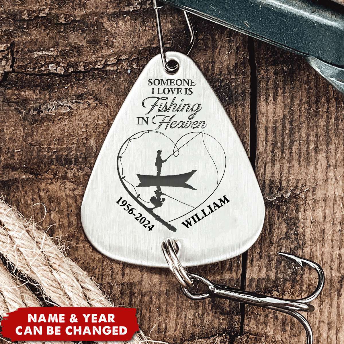 Someone I Love Is Fishing In Heaven - Personalized Fishing Lure Keychain