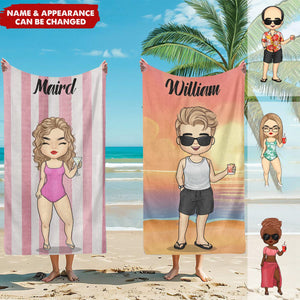 Personalized Lady Beach Towels for Adults Sand Free Beach Towel Beach Accessories for Vacation Must Haves, Travel Towels, Beach Essentials for Women, Girls Beach Towel