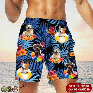 Custom Photo Aloha Dog Cat Kid - Personalized Unisex Beach Shorts