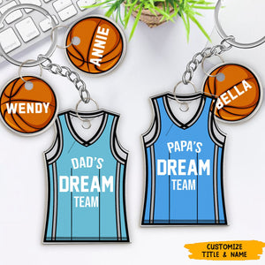 Basketball Dad's Dream Team - Personalized Acrylic Keychain