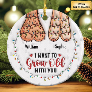 A Lifetime Is Never Enough With You - Couple Personalized 3D Inflated Effect Printed Ceramic Ornament