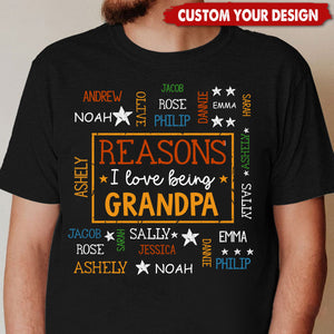 Reasons I Love Being Grandma Personalized T-Shirt