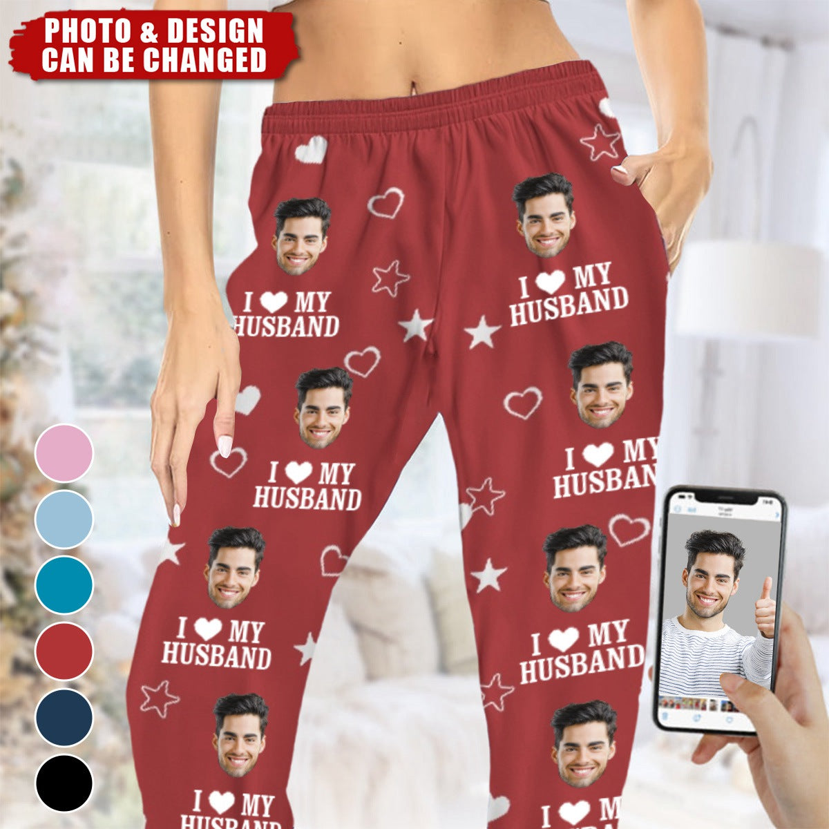 Custom Photo Every Day, I Love You More - Couple Personalized Custom Pants - Christmas Gift For Husband Wife, Anniversary