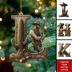 Western Letters - Personalized Christmas Ornament