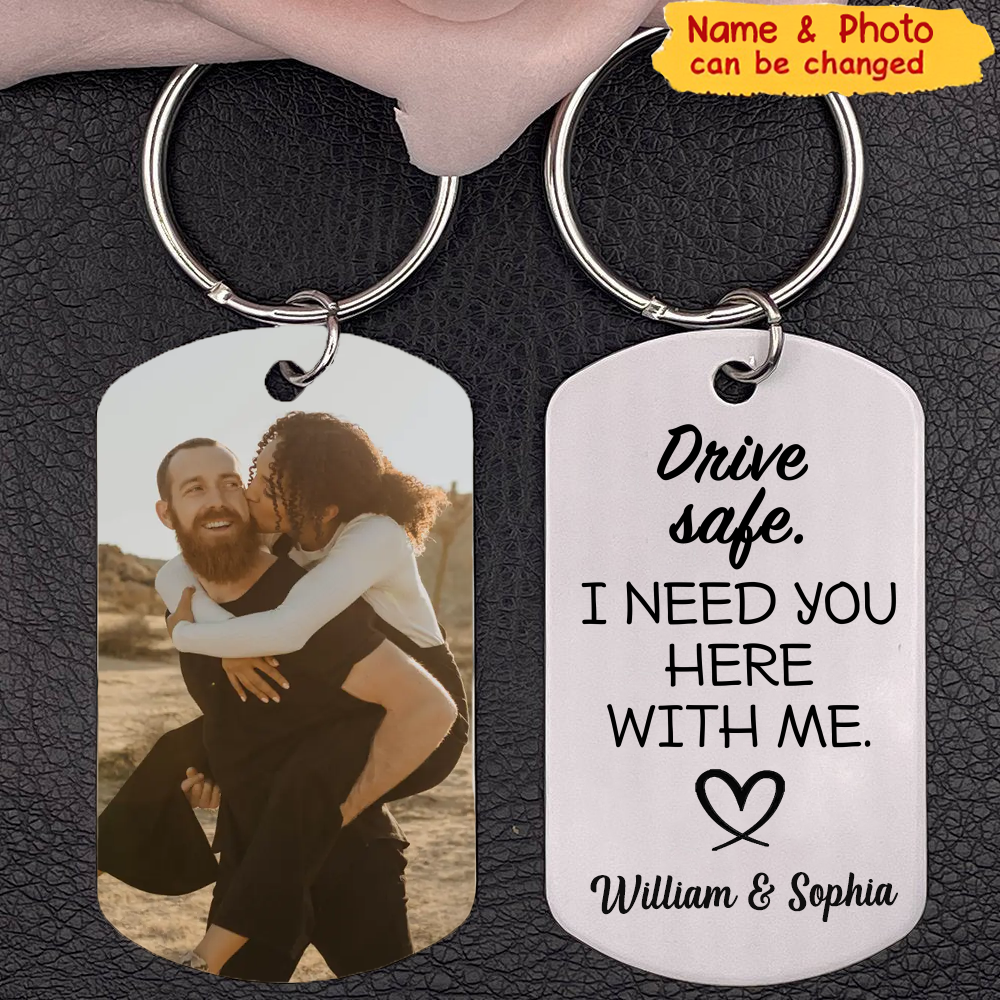 Drive Safe - Personalized Engraved Stainless Steel Keychain