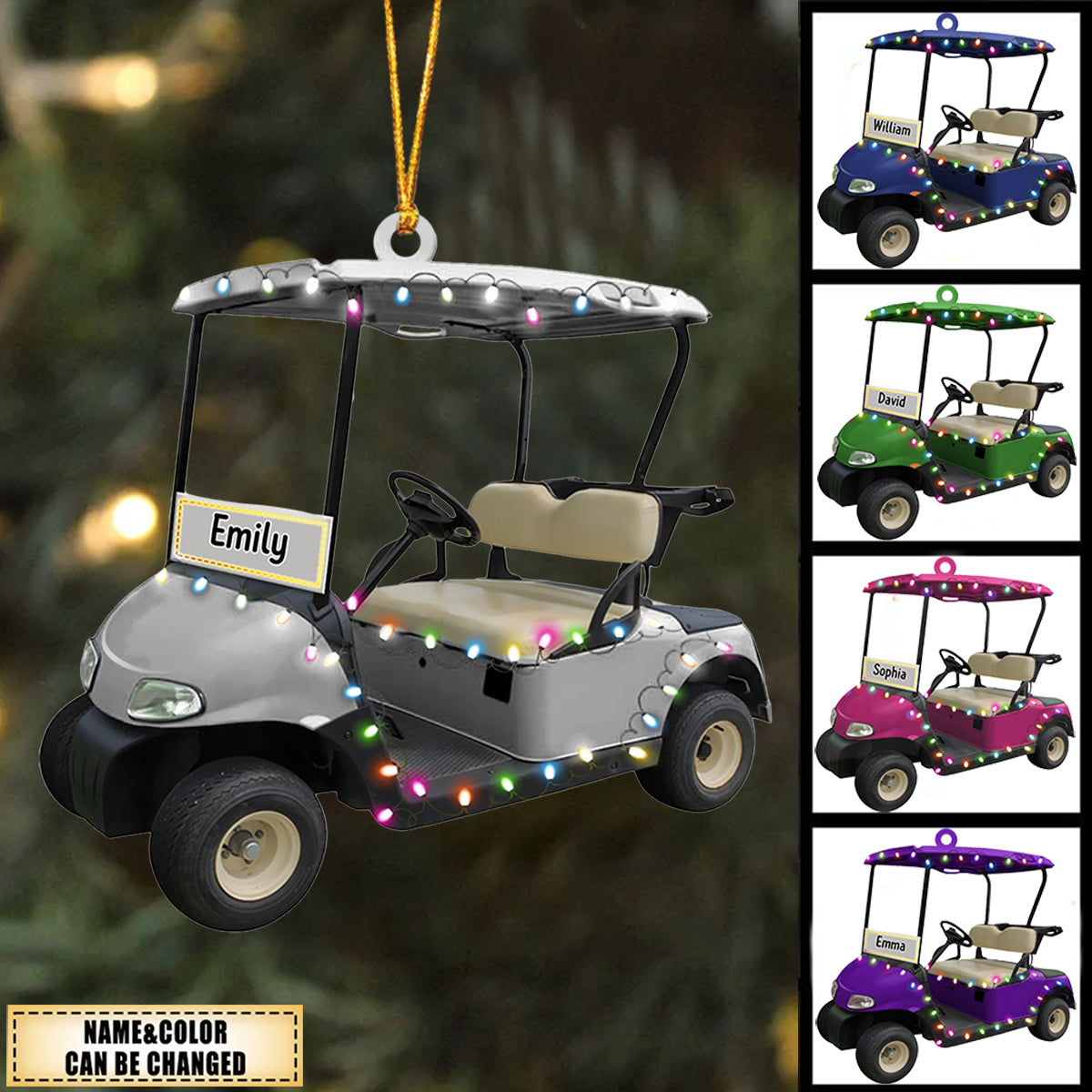 Riding Golf Personalized Golf Club Christmas Ornament