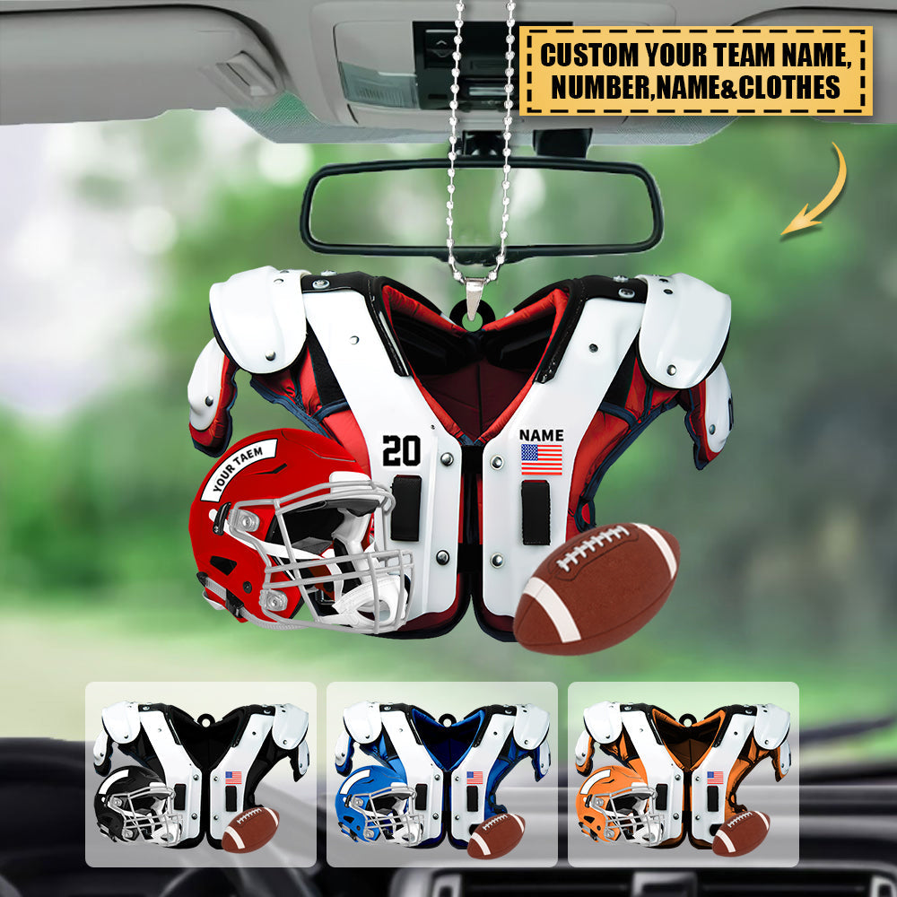 American Football - Personalized Flat Car Ornament