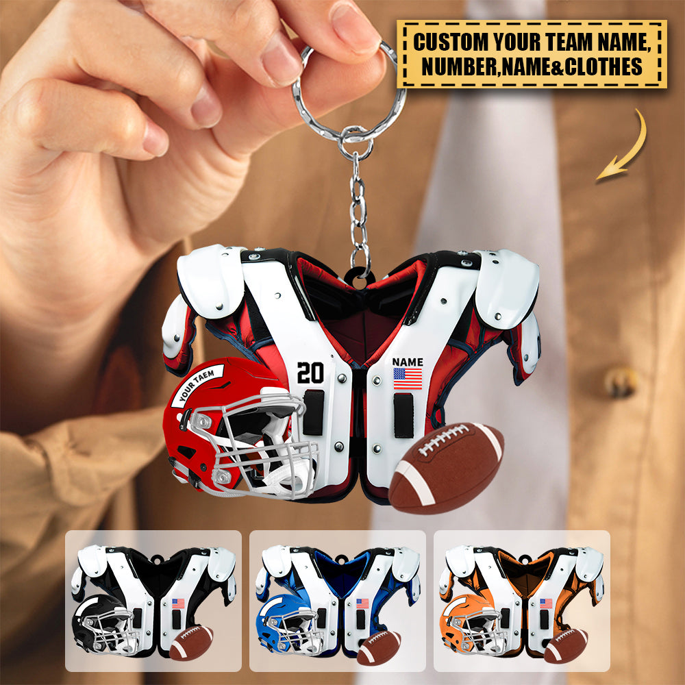 American Football - Personalized Flat Keychain