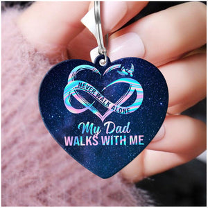 Family Never Walk Alone Memorial Heart Keychain