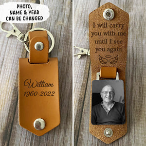 I Will Carry You With Me Personalized Leather Keychain